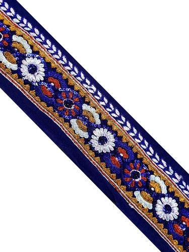Vintage Saree Border India Decorative Trim Antique Embroidered Ribbon Silk Sari - Picture 8 of 8