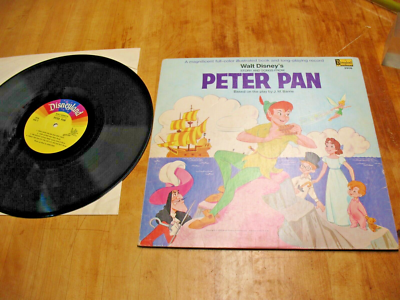 WALT DISNEY'S PETER PAN VINYL LP & BOOK DISNEYLAND 3910 LABEL