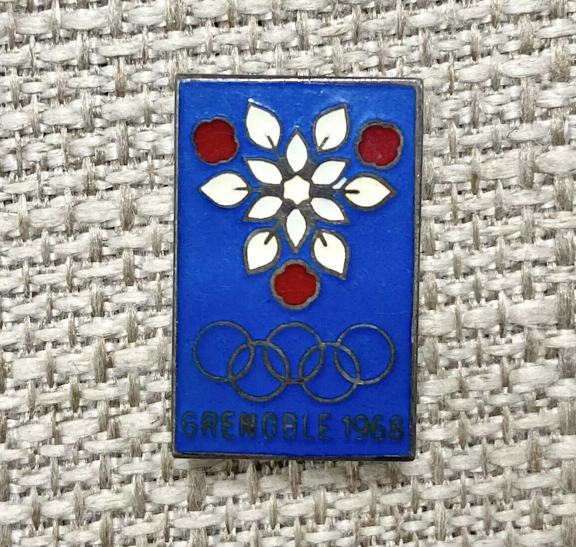 Vintage Grenoble 1968 Winter Olympics Enamel Pin Medal Pinback