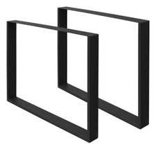 2x Struttura tabella base per tavolo gambe base acciaio nero piedini 90 x 72 cm