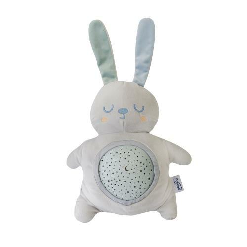 € Peluche Projecteur d'Etoiles Lapin Musical Gris Bleu Pabobo