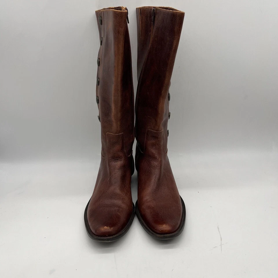 Nicole Womens Brown Leather Pull On Knee High Riding Boots Size 9.5 M - Image 3 of 4