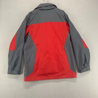 Columbia Jacket Mens Medium Red Gray Interchange Windbreaker Snap