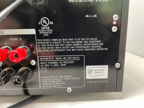 Sony STR-DH750 120V 7.2ch AV Receiver 145Wx7 3D 4K HD Excellent Condition! - Picture 16 of 16