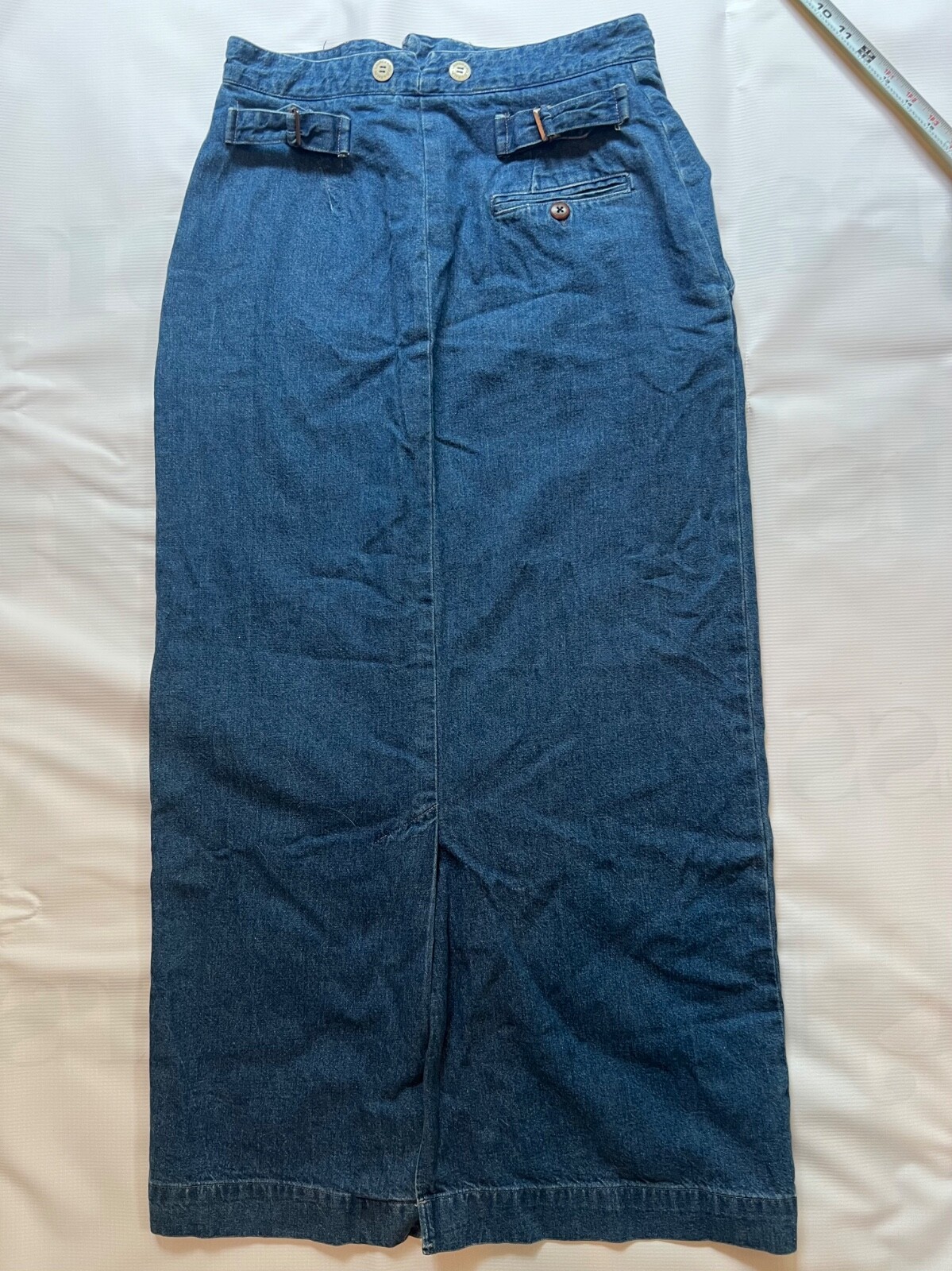 Ralph Lauren Polo Vintage Blue Denim Maxi Skirt Women's Size 6 Made in USA
