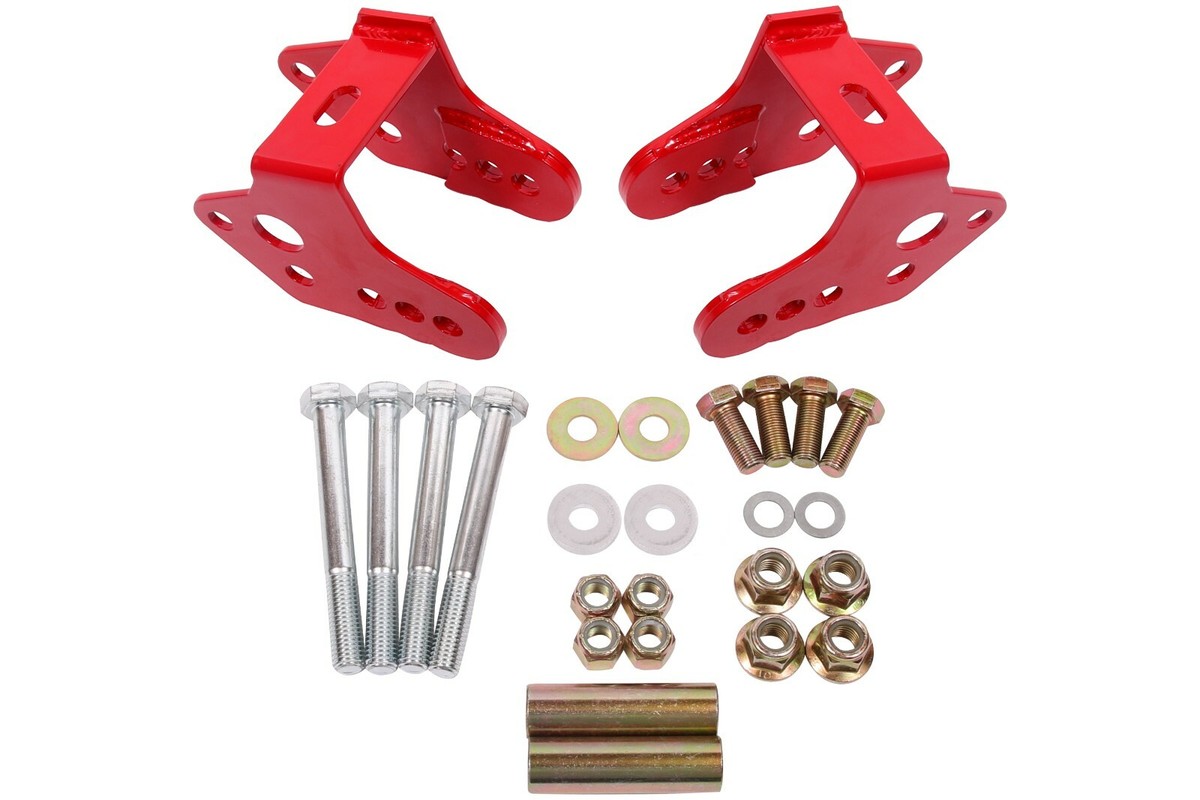 BMR CAB740R Red 79-04 Mustang Control Arm Relocation Brackets Bolt