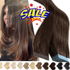 Tape In Hair Extensions Full Skin Weft Remy Human Hair TapeS On 50g 100g 150g US
