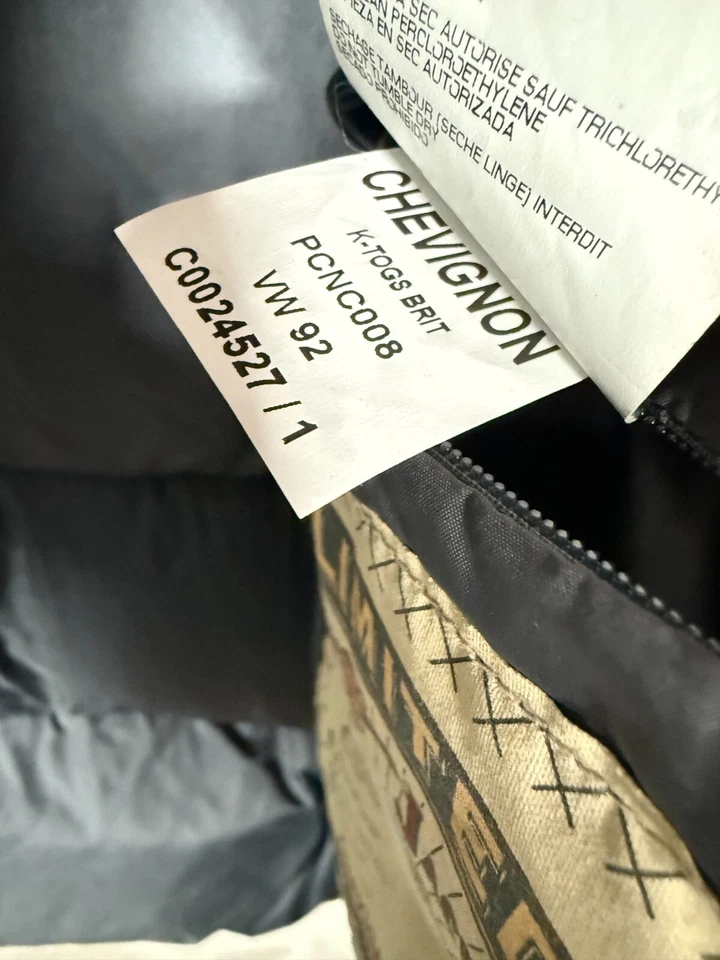 Vintage CHEVIGNON Togs Unlimited Down Puffer Nylon Leather Vest Gray  L - Image 4 of 4