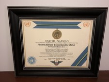 UNITED NATIONS [UN SECURITY FORCE] COMMEMORATIVE MEDAL CERTIFICATE ~ Type 1