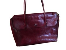 Pelle Studio Tote Bag Handbag Purse Satchel Office Laptop Large Red Leather