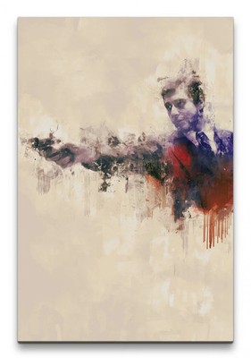 60x90cm Al Pacino Der Pate Abstrakt Kunst Kultfilm Mafia Pistole Leinwandbild