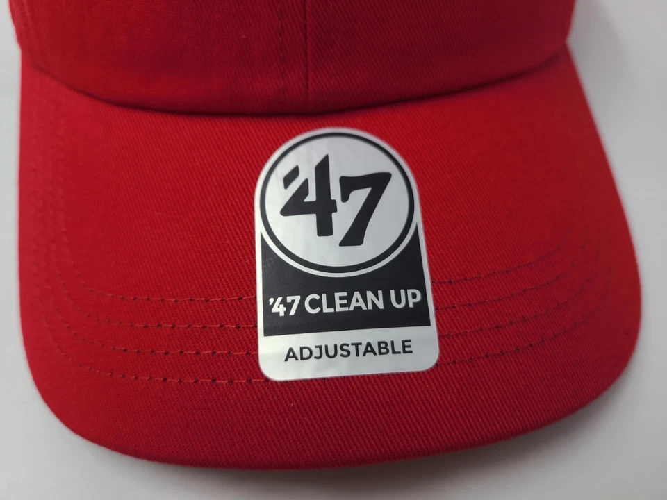 Philadelphia Phillies 47 Brand Clean Up Strapback Adjustable Hat Cap Men MLB Red - Image 3 of 4