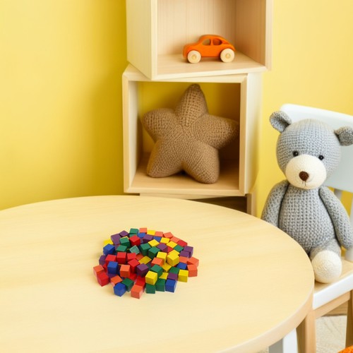 100 Pezzi Blocchi Costruzioni Colorati Piccoli Cubi Colorati per Lavoro Bambini - Foto 7 di 12