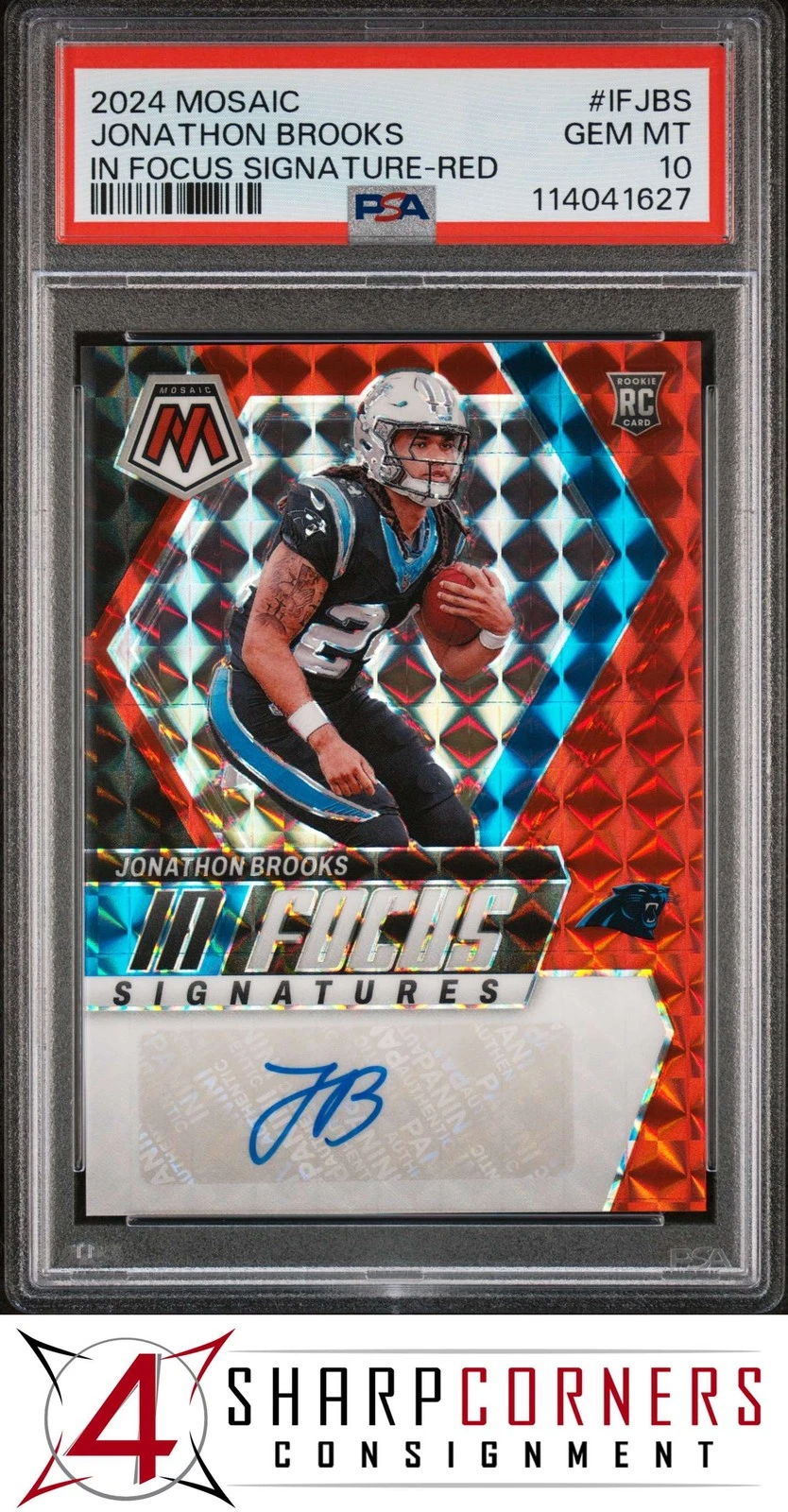 Jonathon Brooks Panini Mosaic in Focus Signatures #IFJBS Red