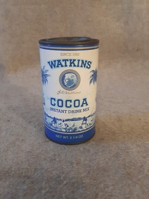 Vintage Cardboard Tin Can Watkins Cocoa Drink Powder Mix Hot Chocolate Winona MN