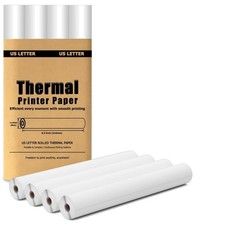 Thermal Paper 8.5 x 11 Inch for Portable Printers, BPA-Free, 4 Rolls