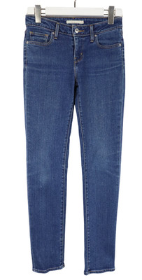 LEVI'S 712 Slim Jeans Damen W25/L32 Zip Fly Stretch Blau Fade Effect