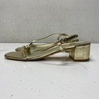 Stuart Weitzman Gold Solid Block Heel Sandals Women Size 10.5B — photo 1