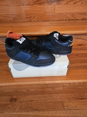 Nike SB Dunk Low Pro QS Skateboarding Shoes Black/Blue US 8.5