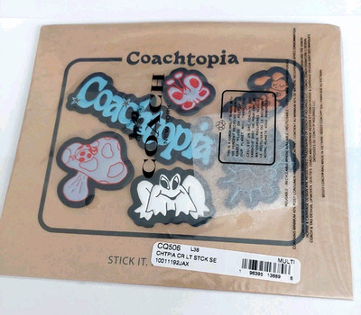 COACH Sticker Set Of 6 Coachtopia Creatures, Upcrafted Leather Sheet CQ506 New