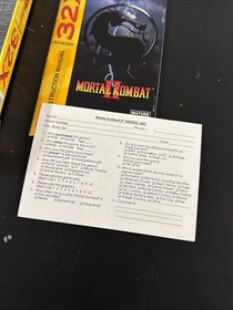 Mortal Kombat 2 II (Sega 32X, 1994) CIB Complete Reg Card - Tested - Authentic