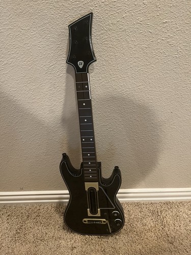 Manette Guitare Sans Fil Guitar Hero - Pour Xbox 360 Et PS3 - Noire Et Dorée - Testée Et Fonctionne