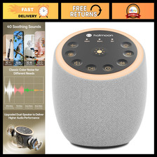 White Noise Sound Machine with 40 Relaxing Sounds, Dual Speakers  Timer, Night