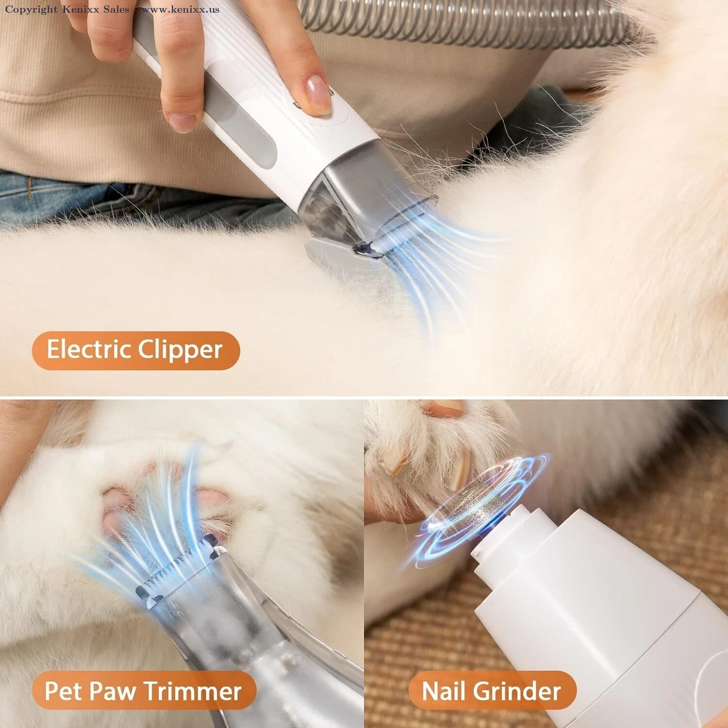 Dog Grooming Kit, Pet Grooming Vacuum & Dog Clippers Nail Trimmer Grinder Brush