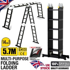 5.7M Multi-Purpose Aluminium Ladder EN131 Folding Ladder Combination