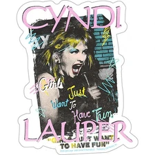 Stickers - C&D Visionary - Cyndi Lauper Magazine 4.25"x5.4" Music Band NEW Decal