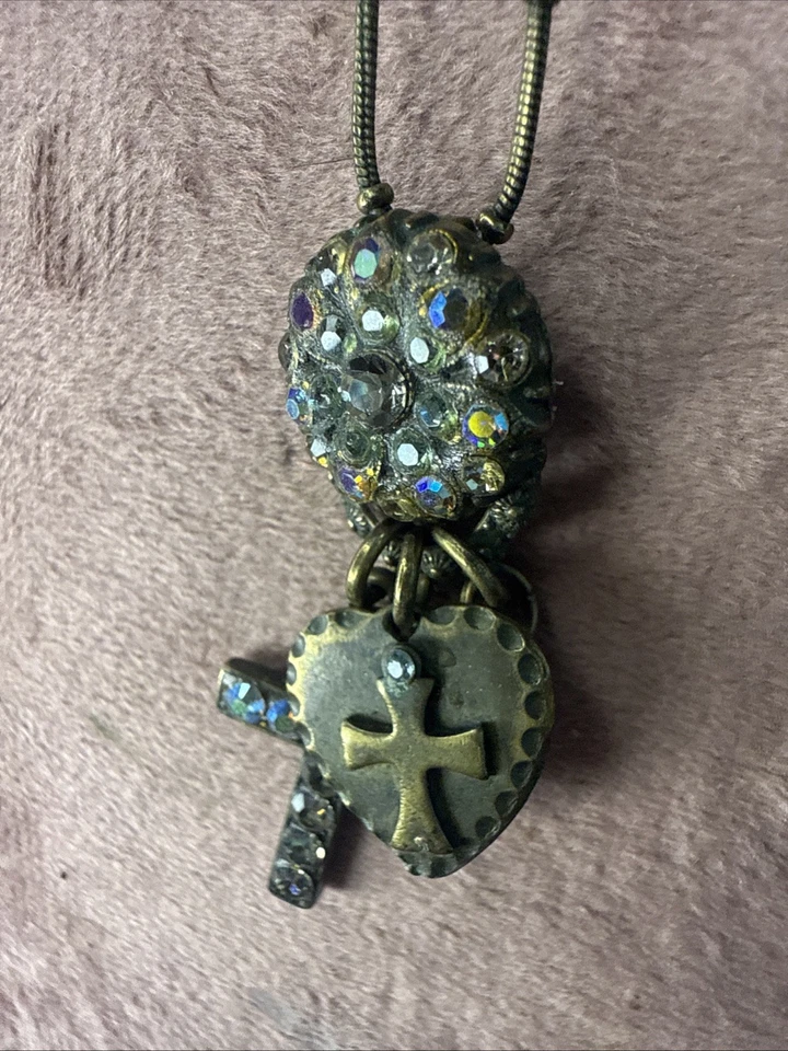 COLLAR De Colección Mariana Swarovski Dicroico Púrpura Amatista 30" Cadena Plata Joyería Foto 2 de 4