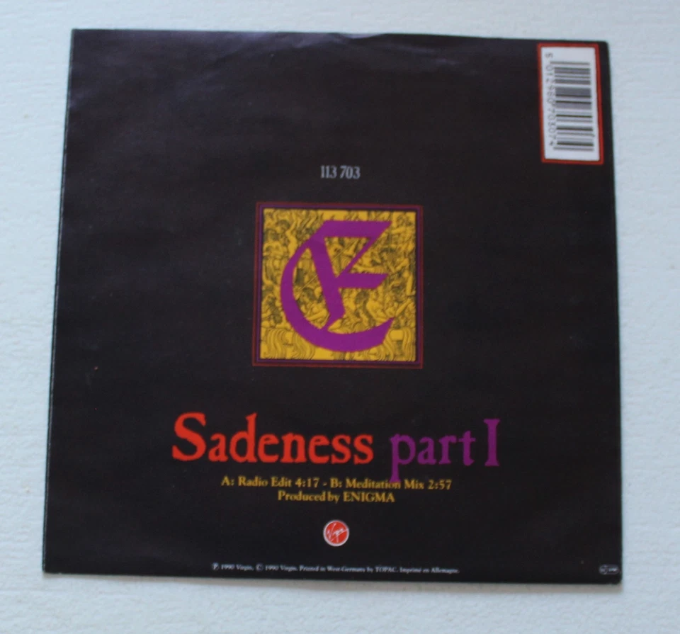 Enigma , sadeness part 1 , 45 tours - Photo 2/2
