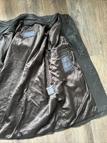 Chevignon Men's Leather Jacket XL Black Button-Up Coat 48 In Chest 32 In Length - Picture 14 of 20