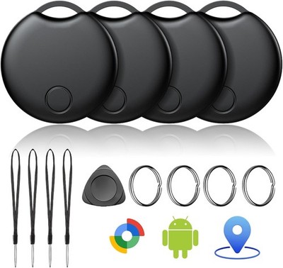 Tisoutec 4x Tracker Android Air Tag Schlüsselfinder, Smart Tag Google kompatibel
