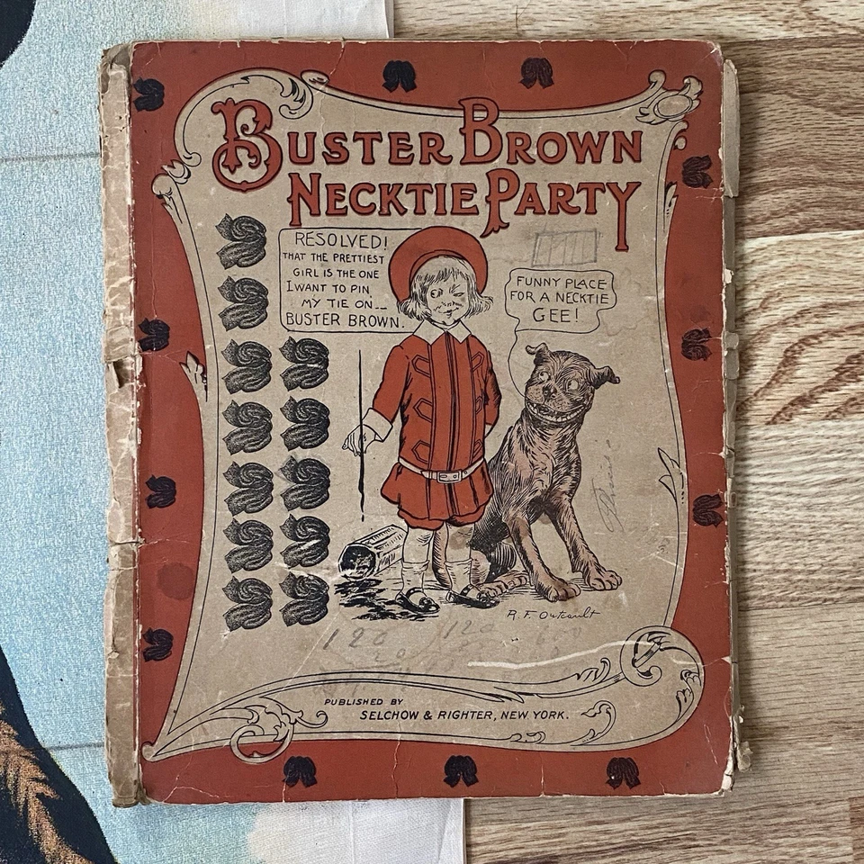 BUSTER BROWN CLOTH NECKTIE PARTY PIN ON GAME by S&R Rare Complete - Image 2 of 4