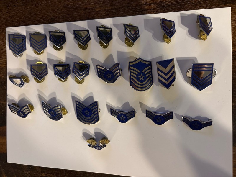 U.S. Air Force Enlisted Rank Insignia Lot Of 23 - Chevrons – Cold War Vietnam