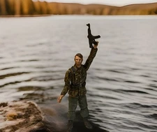 Vintage Ultimate Soldier Grounded Pilot with machine Gun