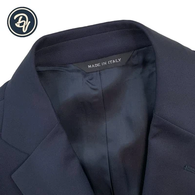 Mint! 36 S Maurtizio Baldasarri Solid Navy Blue Hand Tailored Blazer Made Italy - Image 1 of 4