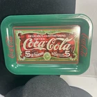 Vintage 1989 Coke COCA-COLA Metal Advertising Tray Green & Red