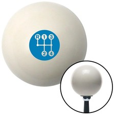 Blue 4 Speed Shift Pattern - Dots 3 Ivory Shift Knob W M16x1.5 Insert Shifter
