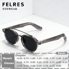 Occhiali da sole Bouble Bridge Tinted Miopia uomo donna rotondi occhiali da sole miopi