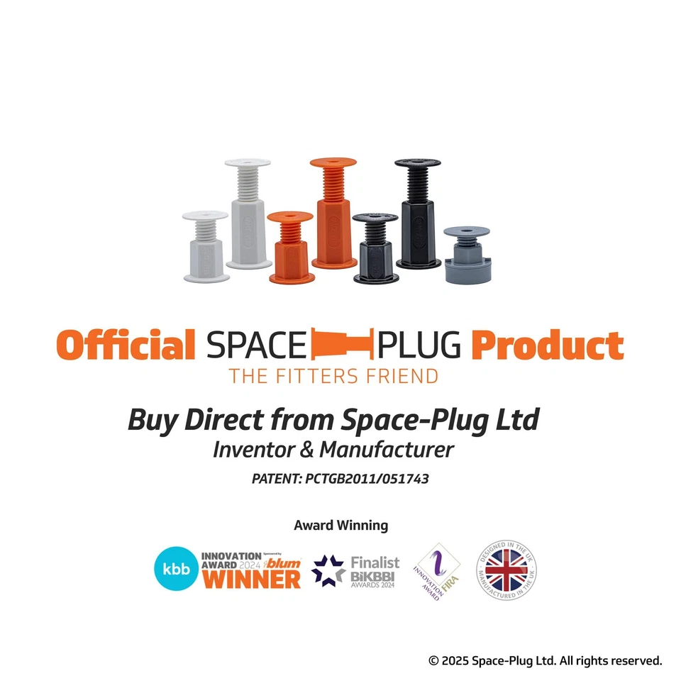 Space-Plug XL fixações ajustáveis 45-80mm lacunas - uso em cozinha, móveis e armário - Imagem 2 de 4