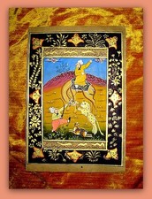 Achaemenid Empire, Miniature Painting, Gouache, GOLD, Hand Colored, Circa 1720 RARE