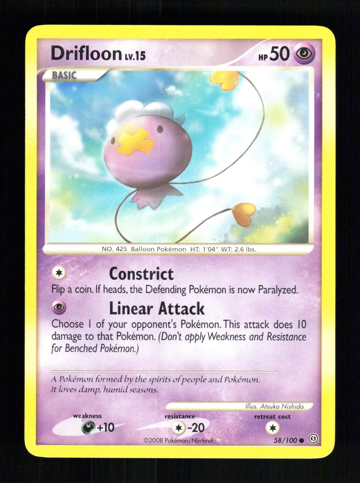 Drifloon 58/100 Common Stormfront Pokemon 2008 LP Nishida