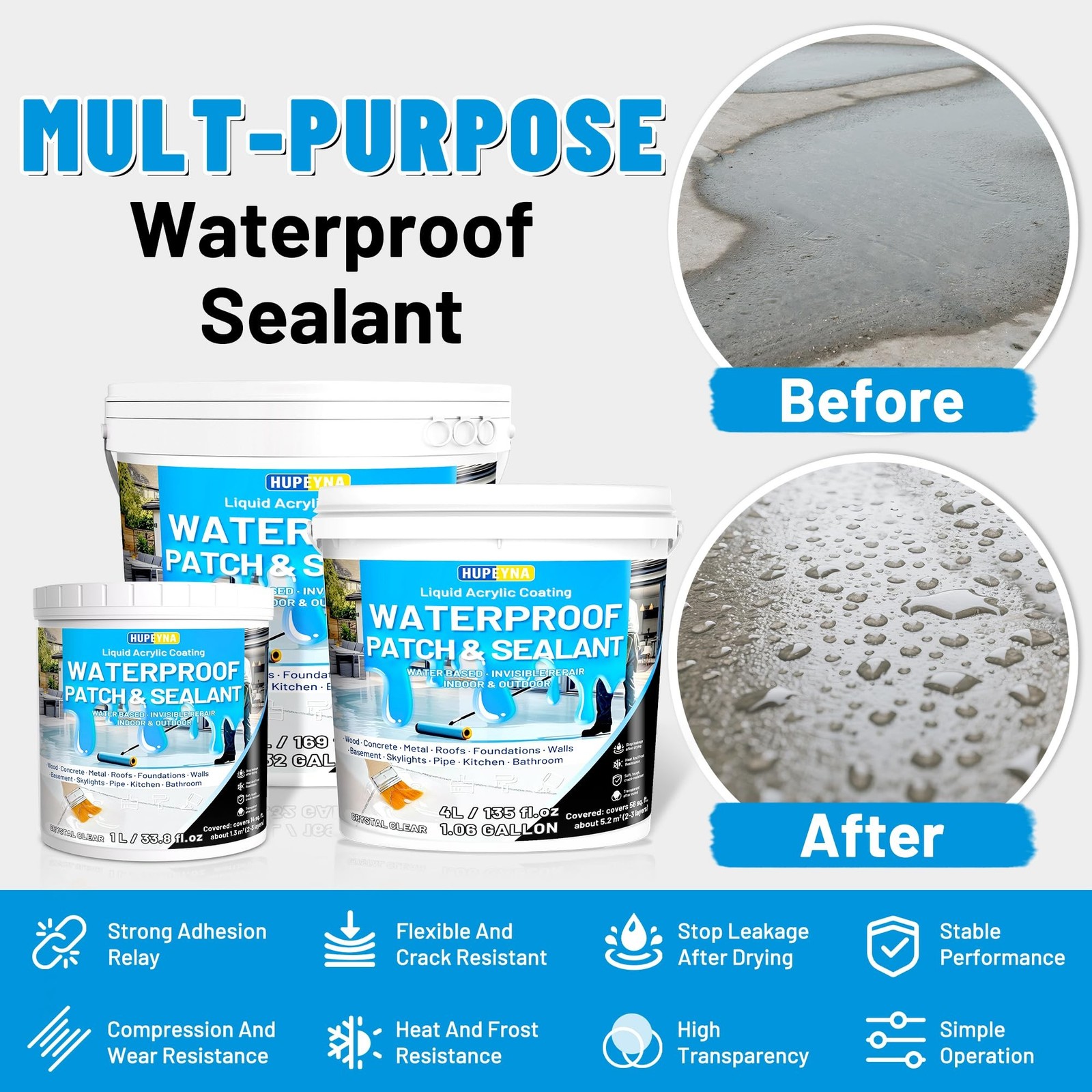 Liquid Waterproof Sealant, Invisible Water Proof Agent, Anti-Leakage Repairin...