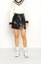 Claudie Pierlot Damen Minirock Schwarz Kunstl...