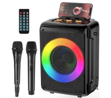 JYX FF-D13 Portable Speaker Machine Lights 2 Microphones New