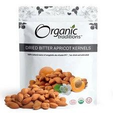Organic Traditions Apricot Kernels – Sundried - Natural Source of Vitamin B17 