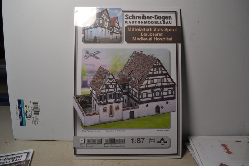 Schreider-Bogen HO scale "Medieval Hospital" # 732 paper kit (#1). New, wrapped.