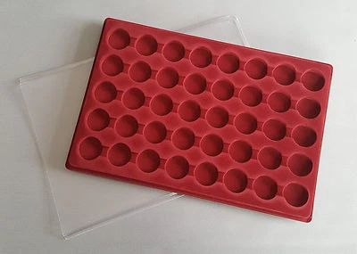 MANI-KO Coin Tray with Clear Cover 40 Coins Collector Tray £1 £2 Pound 50p Pence 30mm